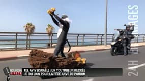 A Tel Aviv, il parodie "Le Roi Lion" en pleine rue