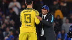 Thibaut Courtois en Antonio Conte 