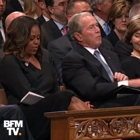 Un échange entre Georges W. Bush et Michelle Obama aux funérailles de John McCain devient viral