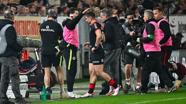 Thomas Ramos sort blessé lors du match Union Bordeaux-Bègles-Toulouse (31-28, Top 14), le 24 mars 2024
