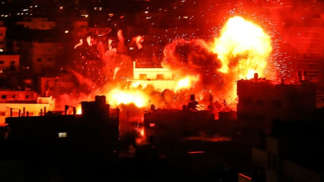 Le bâtiment de la télévision du Hamas détruit par les forces israéliennes le 12 novembre 2018