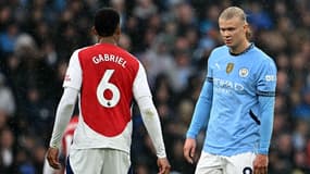 Erling Haaland s'est accroché plusieurs fois avec le Brésilien Gabriel, le 22 septembre 2024 à l'Etihad