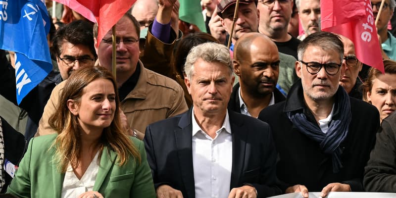 Olivier Faure, Marine Tondelier et Fabien Roussel.