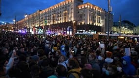 Manifestation de soutien à l'opposant russe emprisonné Alexeï Navalny, le 21 avril 2021 à Moscou (photo d'illustration)