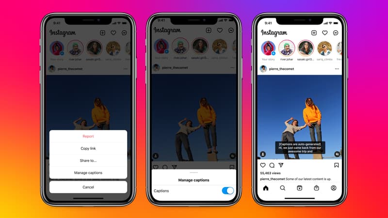 L'option sous-titre d'Instagram
