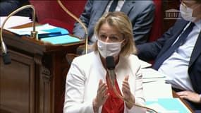 La ministre de la Transition écologique Barbara Pompili à l'Assemblée nationale  le 19 octobre 2021.