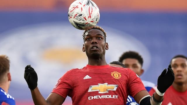 Paul Pogba revient bien avec Manchester United, opposé ici à  Leicester City en Coupe d'Angleterre au King Power Stadium, le 21 mars 2021