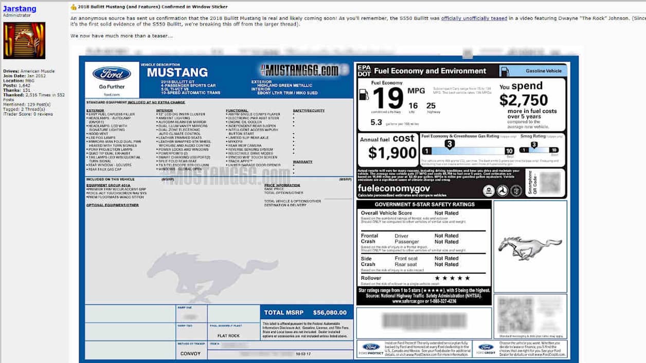 Ce sticker laissait présupposer l'arrivée d'une nouvelle série limitée de Ford Mustang. Ce sticker laissait présupposer l'arrivée d'une nouvelle série limitée de Ford Mustang.