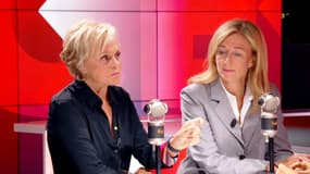 La comédienne Muriel Robin et la secrétaire d'Etat à l'enfance Charlotte Caubel sur BFMTV-RMC