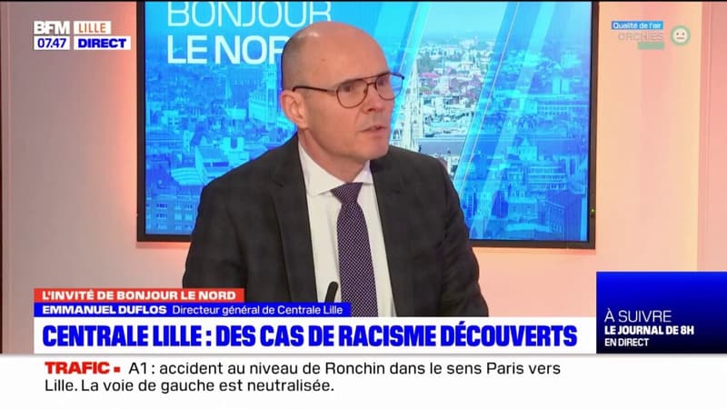 Après les propos racistes d'une trentaine d'étudiants de Centrale Lille, Emmanuel Duflos, directeur de l'établissement, explique que des enquêtes internes ont lieu en vue de saisir une commission de discipline