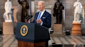 Joe Biden lors d'un discours au Congrès des États-Unis, le 6 janvier 2022