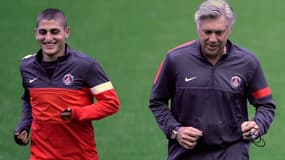 Marco Verratti et Carlo Ancelotti