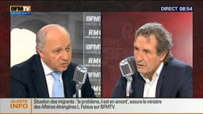 Laurent Fabius face à Jean-Jacques Bourdin en direct