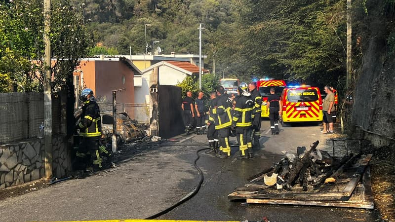Un feu de garage à Nice le 13 juillet 2022