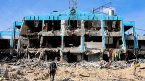 Une clinique détruite de l'Unrwa à Jabalia à Gaza le 19 janvier 2025