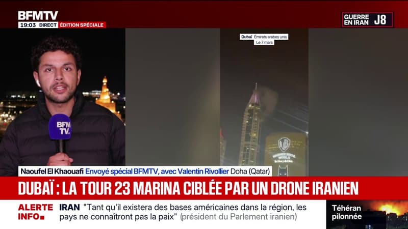 À Dubaï, la tour 23 marina a été ciblée par un drone iranien