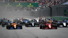 Le départ du Grand Prix de Russie de Formule 1, le 26 septembre 2021 sur le circuit de Sotchi