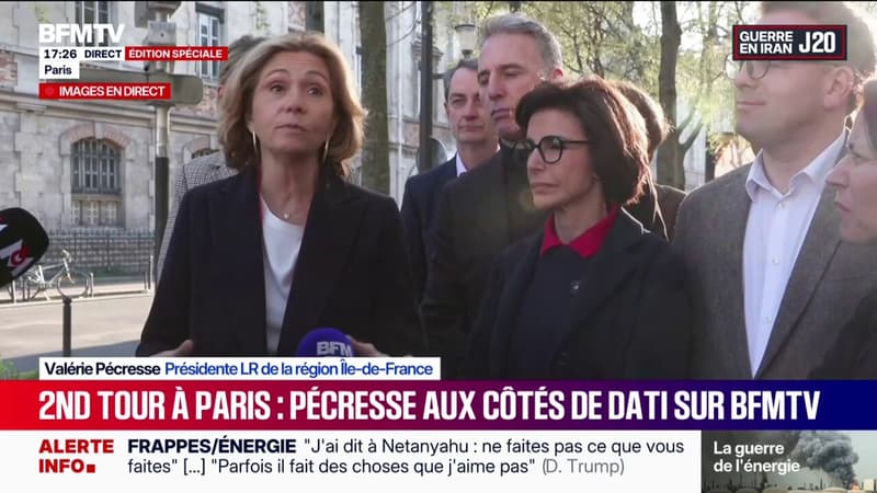 Municipales: "On a besoin d'une maire de Paris qui fasse un plan de circulation en concertation avec la région", dit Valérie Pécresse en soutien à Rachida Dati