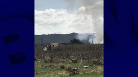 Un tracteur a pris feu dans un verger à Villeneuve.