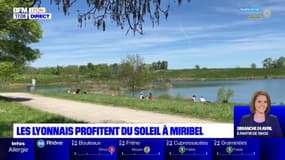 Les lyonnais profitent du soleil à Miribel