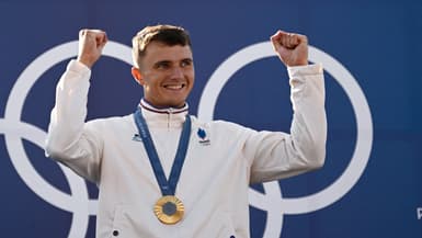 Nicolas Gestin champion olympique de canoë, le 29 juillet 2024.