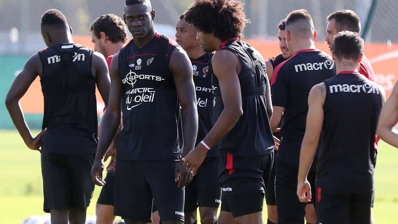 Mario Balotelli à l'entraînement de Nice