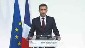 Olivier Véran lors de sa conférence de presse le 18 février 2021.