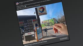 Capture d'écran du site proposant de fausses cartes carburant