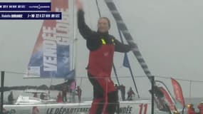 La joie de Violette Dorange après son arrivée au Vendée Globe le 9 février aux Sables-d'Olonne