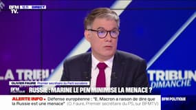 Olivier Faure: "Marine Le Pen a toujours été une alliée de Vladimir Poutine, comme de Donald Trump, et aujourd'hui, elle est dans une situation délicate"