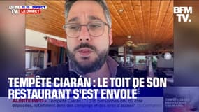 La tempête Ciarán balaye le toit d'un restaurant dans le Morbihan, son propriétaire témoigne