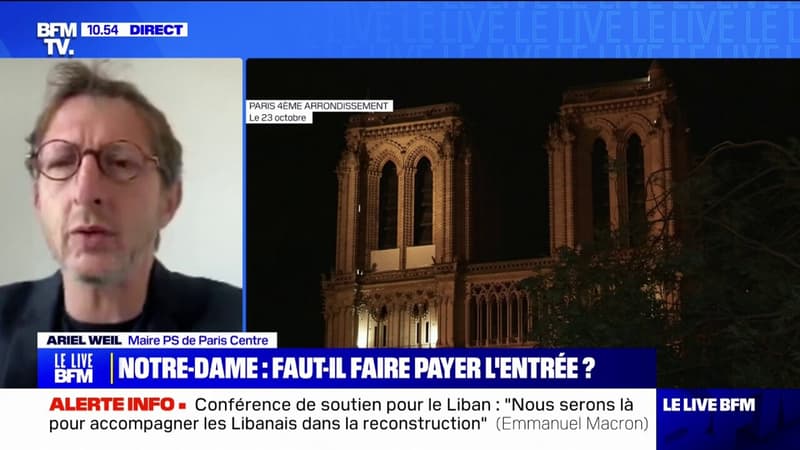 Ariel Weil (maire PS de Paris Centre), sur l'entrée payante à Notre-Dame de Paris: 