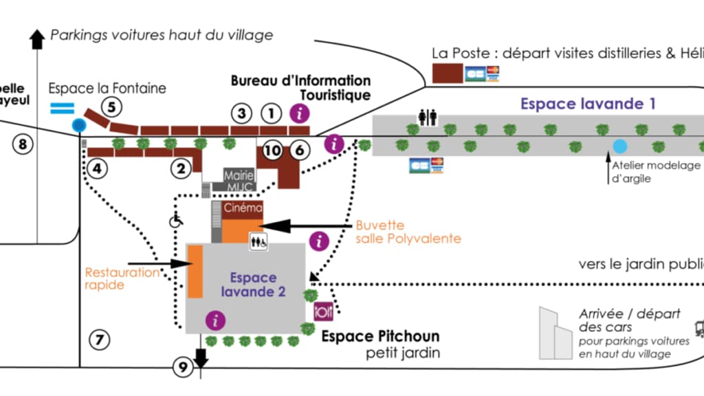 La plan de la 28e fête de la lavande à Valensole. La plan de la 28e fête de la lavande à Valensole.