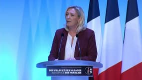 Marine Le Pen lors du lancement de la campagne du Rassemblement national pour les élections municipales 2020