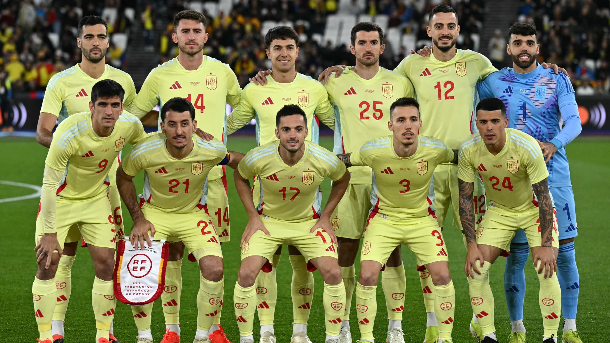 La sélection espagnole lors du match amical face à la Colombie, le 22/03/2024 La sélection espagnole lors du match amical face à la Colombie, le 22/03/2024