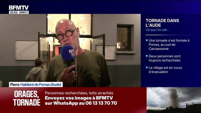 Tornade dans l'Aude: "J'étais pris comme dans une machine à laver", témoigne Pierre, habitant de Pomas (Aude)