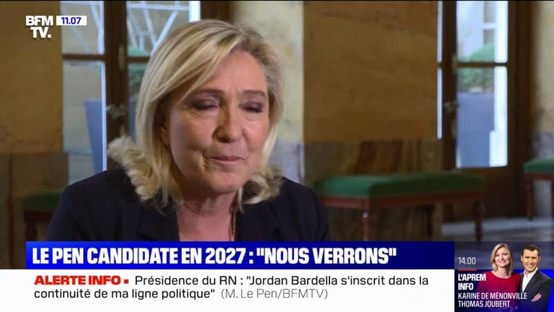 Marine Le Pen candidate en 2027 : « Nous verrons, je verrai quelle est la situation en temps voulu, pour déterminer si je serai, ou pas, la candidate de notre famille politique »