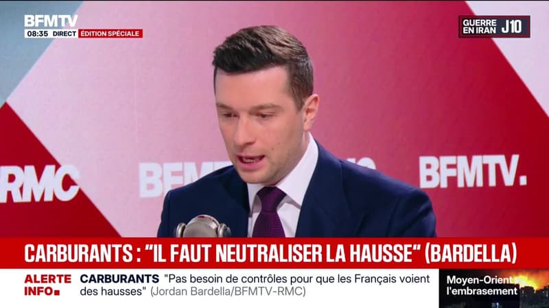Carburant: les factures ont augmenté après l'invasion russe "à cause du mécanisme européen", selon Jordan Bardella, président du Rassemblement national