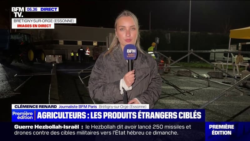 Colère agricole: des agriculteurs de l'Essonne bloquent les camions transportant des produits étrangers à Brétigny-sur-Orge