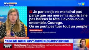 Meurtre de Mehdi Kessaci : " Je ne me tairai pas " : Amine Kessaci s'exprime