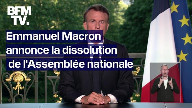 Emmanuel Macron annonce la dissolution de l'Assemblée nationale