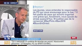 "Je souhaite bonne chance à l'ensemble des jeunes de ce pays, aux 750 000 jeunes qui passent leur bac cette semaine, je leur souhaite évidement une pleine réussite"