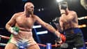 Tyson Fury face à Otto Wallin lors d'un combat de boxe à la T-Mobile Arena, à Las Vegas le 14 septembre 2019
