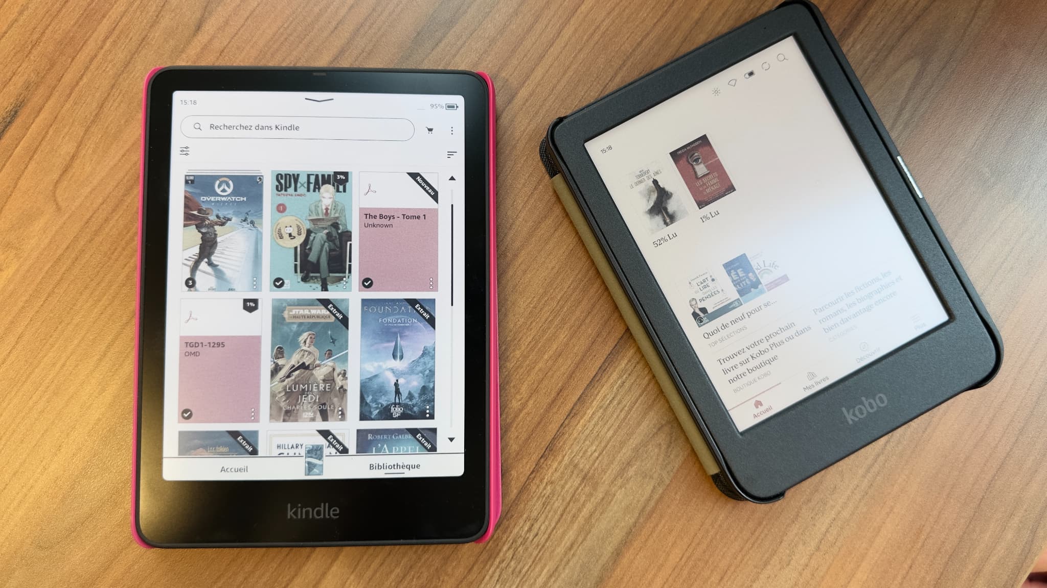 La liseuse Kindle Colorsoft et la Kobo Clara