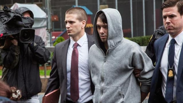 Martin Shkreli au moment de son arrestation.