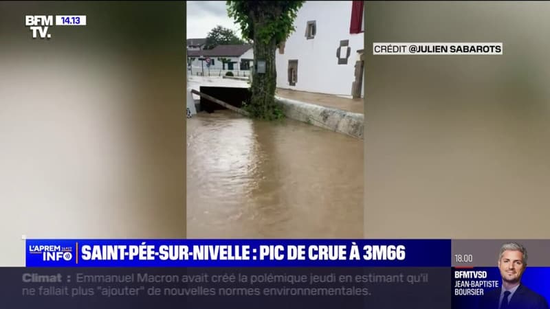 Fortes pluies dans les Pyrenees Atlantiques les images de Saint Pee sur Nivelle a nouveau inondee 1635965