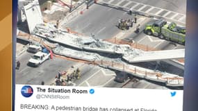 Un pont piétonnier s'est effondré sur une autoroute à Miami