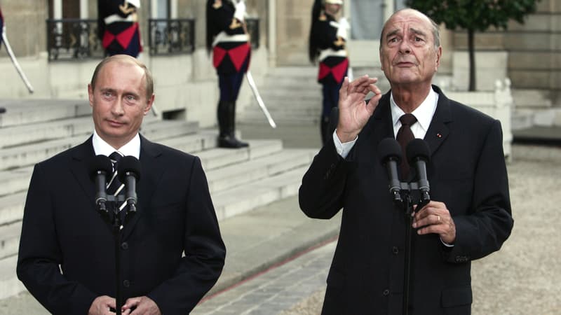 Vladimir Poutine et Jacques Chirac