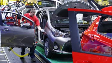 La ligne de production de la Yaris à l'usine d'Onnaing (Hauts-de-France).