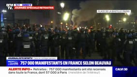 Retraites: 757.000 manifestants recensés dans toute la France, dont 57.000 à Paris, selon l'Intérieur